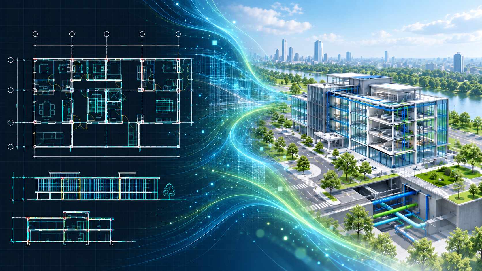 Architectural visualization created in a 3D design workflow